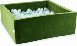 Zdjęcie Suchy Basen Mimii 110X110X40 Velvet Soft Oliwkowy Z Piłeczkami 600 Szt. (Przezroczyste Perłowe Metaliczny Turkus) - Dzierzgoń