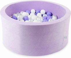 Zdjęcie Suchy Basen Mimii 90X40 Velvet Soft Fioletowy Z Piłeczkami 300 Szt. (Białe Perłowe Wrzosowe) - Dzierzgoń