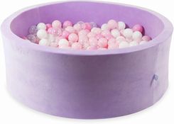 Zdjęcie Suchy Basen Mimii 110X40 Velvet Soft Fioletowy Z Piłeczkami 500 Szt. (Przezroczyste Białe Jasnoróżowe Pudrowo Różowe) - Dzierzgoń