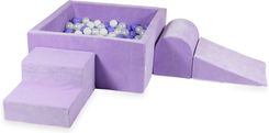 Zdjęcie Mimii Piankowy Plac Zabaw Z Basenem Kwadratowym 90X90X40 Velvet Soft Fioletowy + 400 Piłek (Białe Perłowe Wrzosowe) - Dzierzgoń