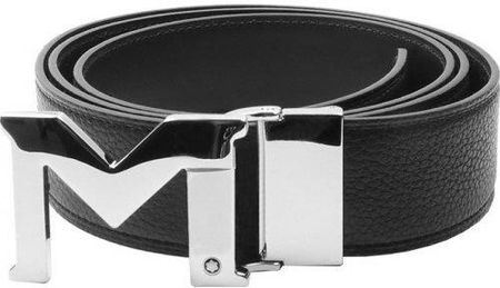 MONTBLANC - M buckle black 35 mm reversible - Męski skórzany pasek dwustronny