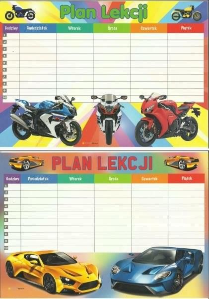 Polsyr Plan Lekcji A4 25Ark. Auta Motory - Ceny i opinie - Ceneo.pl