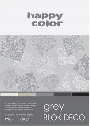 Happy Color Blok Deco A4 Szary Papier 5 Odcieni Szarego B2S
