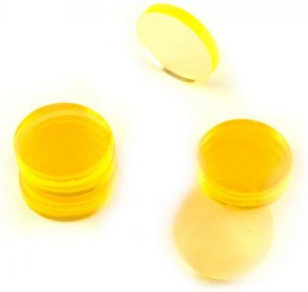 Crafters Znaczniki Akryl Transparentne Okrągłe 22x3 mm Żółte 10 szt