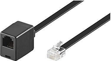 Cavo Telefonico Wentronic TEL TAE-F 600, 6 Metri - Piattina Da TAE A RJ11, 4 Conduttori, Colore Nero - 2