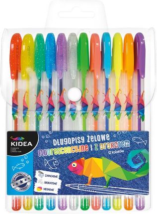 Długopisy Kidea Żelowe 12 Kolorów