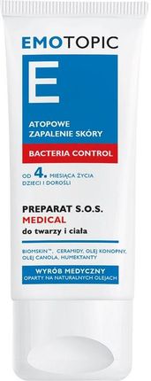 EMOTOPIC BACTERIA CONTROL PREPARAT S.O.S. MEDICAL do twarzy i ciała 30 ml