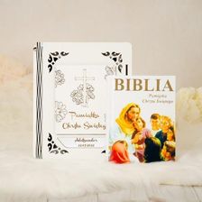 Biblia w pudełku z grawerem Pamiątka Chrztu Świętego OBC-1