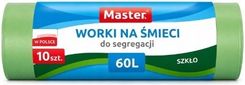 Zdjęcie MASTER Worki na śmieci do segregacji zielone SZKŁO 60L 10szt. - Mońki