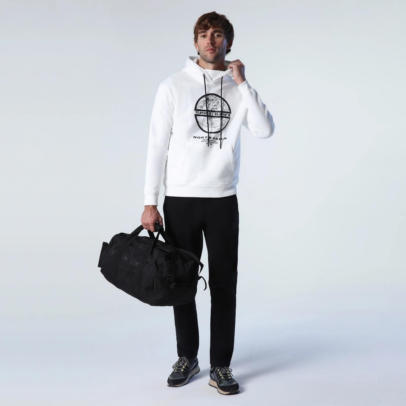 Felpa In Cotone Organico NORTH SAILS - Con Zip, Collo Alto E Tasche A Filetto, Sostenibile Ed Elegante