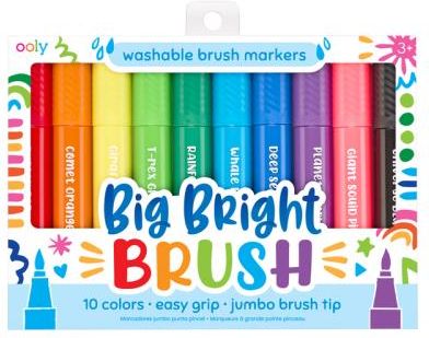 Ooly Duże Flamastry Pędzelkowe Big Bright Brush 10Szt.