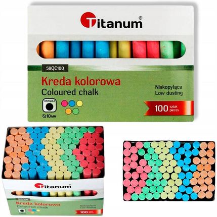 Titanum Kreda Tablicowa Szkolna Kolorowa 100Sztuk