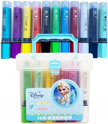Jelly Pens Kredki Markery 36Szt Box Frozen Rysunek Na Ubraniu