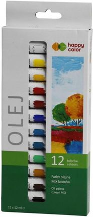 Happy Color Farby Olejne Do Szkoły Dla Dzieci 12Kolorów