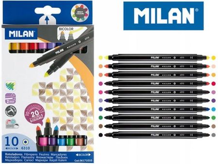 Milan Pisaki Dwustronne Kolorowe Zestaw 10 Kolorów