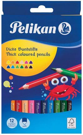 Pelikan Kredki Dla Dzieci Grube Zestaw 12 Kolorów