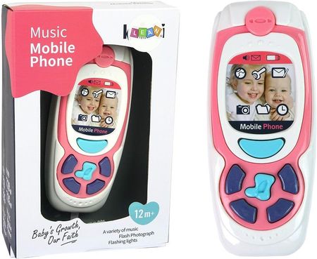 Leantoys Dziecięcy Edukacyjny Telefon Komórkowy Melodia Różowy
