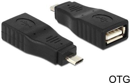 DELOCK ADAPTER USB MICRO(M) 2.0->USB-A(F) OTG CZARNY (Z17495)