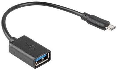 LANBERG ADAPTER USB MICRO(M) 2.0->USB-A(F) 15CM OTG CZARNY (Z29566)