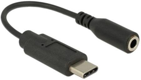 DELOCK ADAPTER USB-C(M) 2.0->MINIJACK 3.5MM(F) NA KABLU 14CM CZARNY (Z24545)