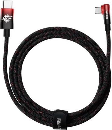 Baseus Kabel MVP Elbow USB Typ-C 2m 100W 5A PD Czerwony z bocznym wtykiem