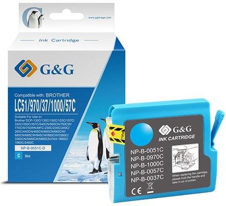 G&G kompatybilny ink / tusz z LC-1000C, LC-970C, cyan, 400s, NP-B-0051C/1000C/970C, dla Brother DCP-330C, 540CN, 130C, MFC-240C,