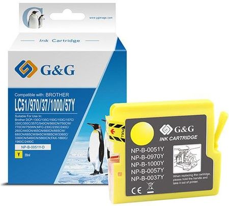 G&G kompatybilny ink / tusz z LC-1000Y, LC-970Y, yellow, 400s, NP-B-0051Y/1000Y/970Y, dla Brother DCP-330C, 540CN, 130C, MFC-240