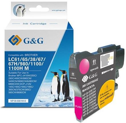 G&G kompatybilny ink / tusz z LC-980M, LC-1100M, magenta, 260s, NP-B-0061M/1100M/980M, dla Brother DCP-145C, 165C