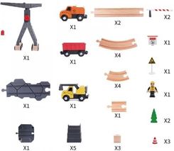 Zdjęcie Tooky Toy Drewniana Konstrukcja Budowanie Drogi Dla Pojazdów Budowlanych - Będzin
