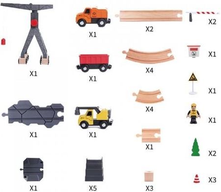 Tooky Toy Drewniana Konstrukcja Budowanie Drogi Dla Pojazdów Budowlanych
