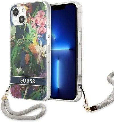 Apple Guess Guhcp13Shflsb Iphone 13 Mini 5,4" Niebieski/Blue Hardcase Flower Strap (498614)