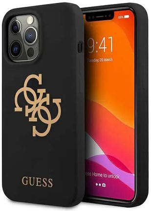 Guess Guhcp13Lls4Ggbk Iphone 13 Pro / 6,1" Czarny/Black Hard Case Silicone 4G Logo (286333)