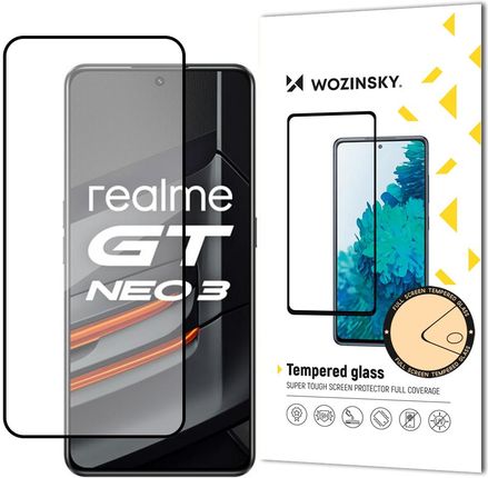 Wozinsky Super Wytrzymałe Szkło Hartowane Full Glue Na Cały Ekran Z Ramką Case Friendly Realme Gt Neo 3 Czarny (107672)