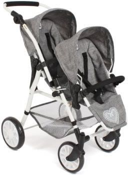 Bayer Chic 2000 Tandem Buggy Twinny Jeans Szary