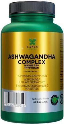 Lanco Nutritions Ashwagandha Complex + Magnez B6 I Tryptofan Premium 60kaps