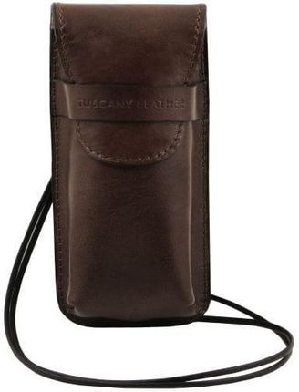 Tuscany Leather Ekskluzywne Skórzane Etui Na Okulary/Smartfon Rozmiar L Kolor Ciemny Brąz Tl141321