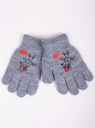 Rękawiczki chłopięce pięciopalczaste szare HEY! : Rozmiar - 14