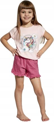 Piżama dziewczęca różowa Unicorn Cornette 86/92