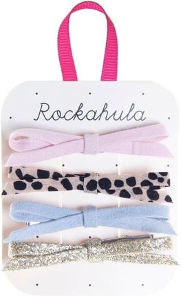 Rockahula Kids 4 Spinki Do Włosów Luna Leopard Skinny Bow