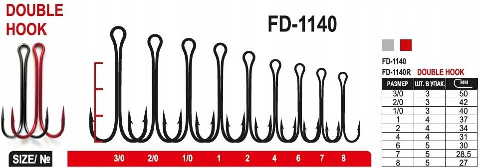 FANATIK Pesca Doppio Gancio FD-1140 DOUBLE Esca In Gomma Esca In