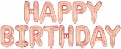 Zdjęcie Balon Foliowy Napis Happy Birthday Rose Gold - Luboń