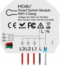 Tuya Przekaźnik Dopuszkowy 3 Kanały Wifi Smart Ms-104C (TUYAMS104C)