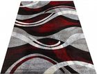 Dywany Turpol Dywan Nowoczesny Do Salonu Fale Szaro-Czerwony 01 Otto 80x150cm