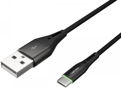 NATEC NATEC PRATI KABEL USB/USB-C 2.0 1M LED BLACK  (NKA1957)