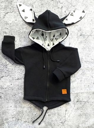 Bluza parka królik czarna Rozmiar 164