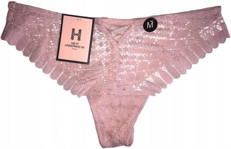 Heat Underwear Damskie Koronkowe Figi Różowe L