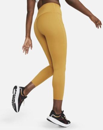 Nike Damskie legginsy 7/8 z wysokim stanem i kieszeniami zapewniające  sztywne wsparcie Nike Go - Brązowy - Ceny i opinie 