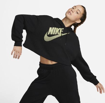 Nike Damska dzianinowa bluza z kapturem o skróconym kroju do tańca Nike Sportswear - Czerń