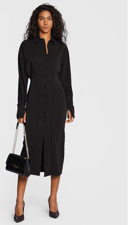 ひな Czarne czółenka peep toe FLORES