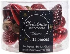 Zdjęcie Bombki choinkowe czerwone zestaw 12 szt. - Chęciny